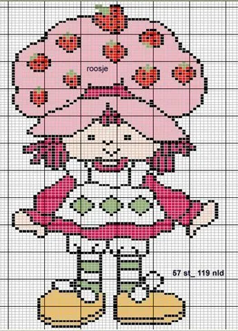 Punto de cruz fresita - Imagui