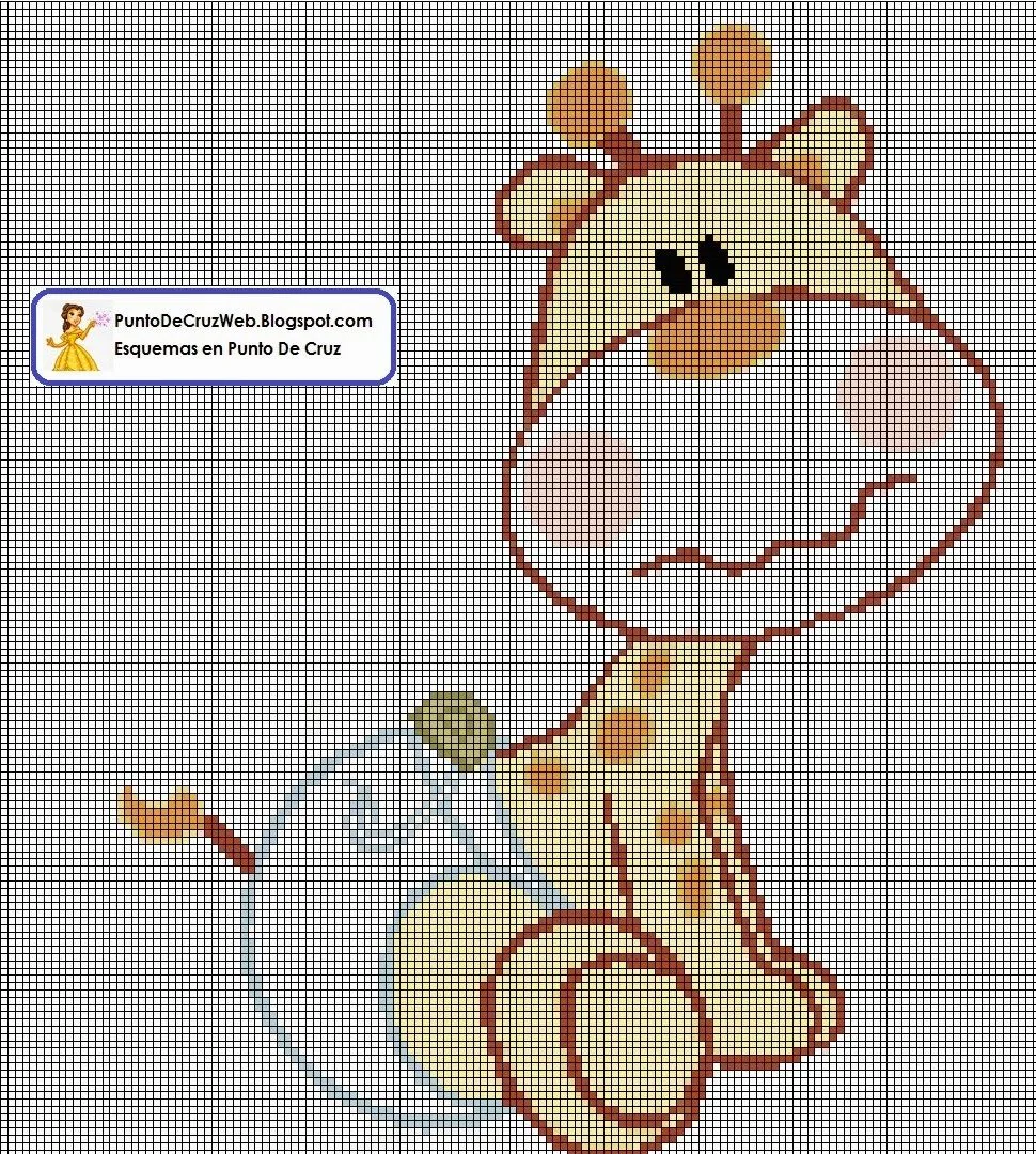 Punto De Cruz: Jirafa En Pañales - Esquema Infantil Punto De Cruz: Jirafa En Pañales - Esquema Infantil