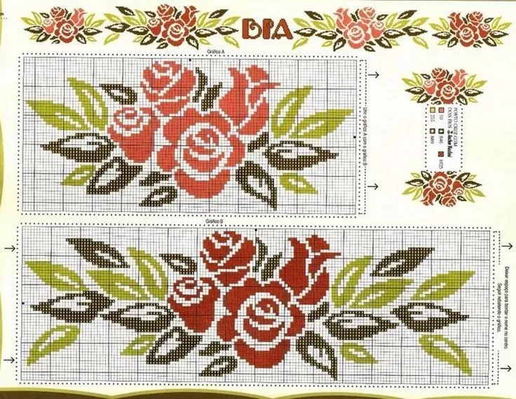 Punto De Cruz Para Manteles | Barrinha em Ponto Cruz para Pano de ...