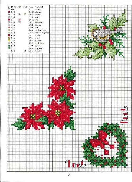 patrones punto de cruz navidad | Aprender manualidades es ...