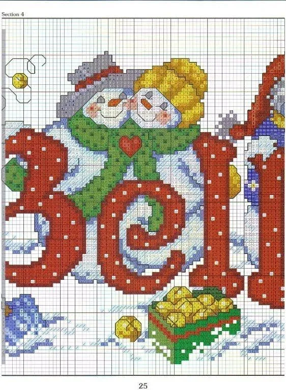 Punto de cruz: papa noel