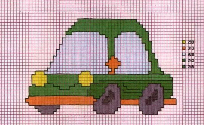 Punto Cruz: Patrones de carros - Aprende Punto Cruz Punto Cruz: Patrones de carros - Aprende Punto Cruz