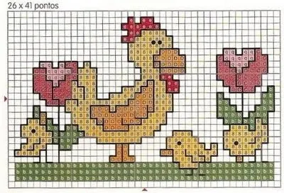 Punto de cruz, pollos, gallos y gallinas | Tu Punto de Cruz Punto de cruz, pollos, gallos y gallinas | Tu Punto de Cruz