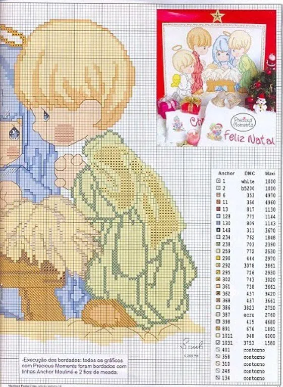 PUNTO DE CRUZ DE PRECIOUS MOMENTS | Aprender manualidades es ...