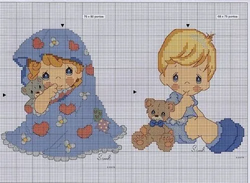 Punto de cruz Precious Moments bebé - Imagui | Cross Stitch ...
