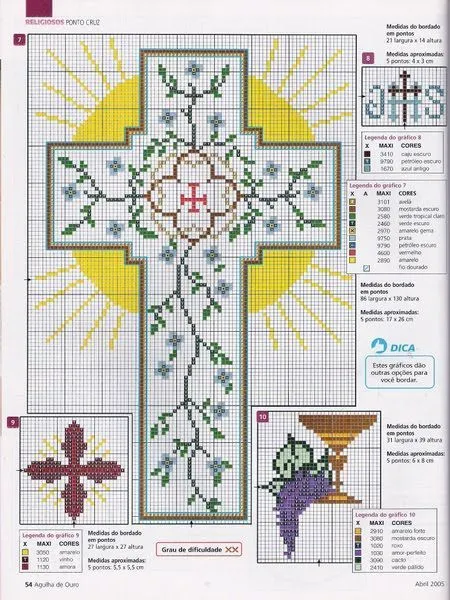 Punto de cruz sacro - cruz para casulla o paño de altar | Punto de ...