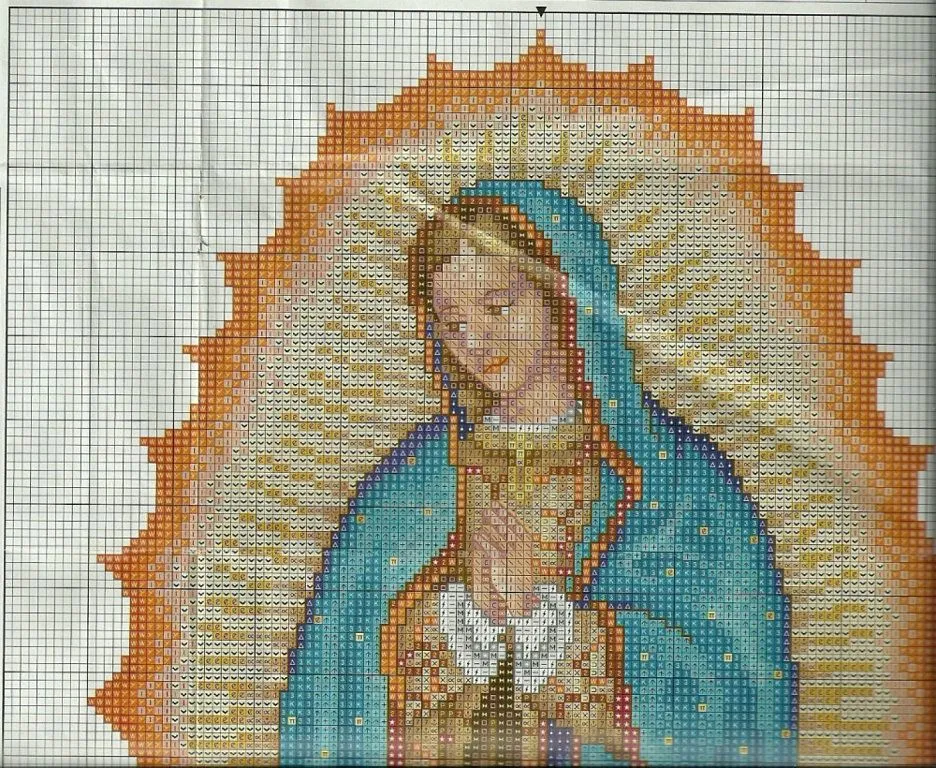 punto de cruz virgen de guadalupe | Aprender manualidades es ...