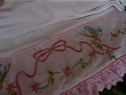 Bordados punto español en sabanillas de bebé - Imagui