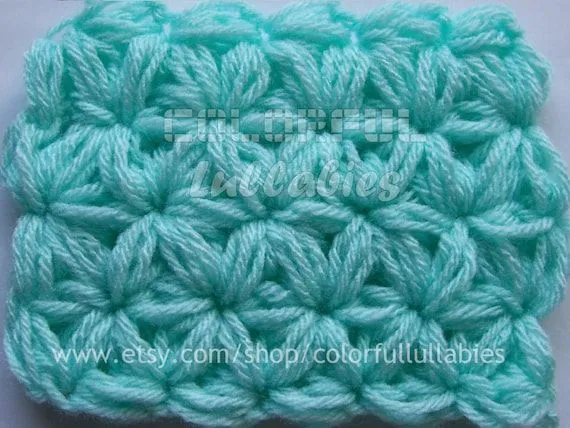 Punto Jazmín de 6 pétalos de Puffs trabajando por ColorfulLullabies Punto Jazmín de 6 pétalos de Puffs trabajando por ColorfulLullabies