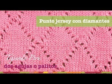 Punto jersey con rombos o diamantes tejido en dos agujas o palitos ... Punto jersey con rombos o diamantes tejido en dos agujas o palitos ...