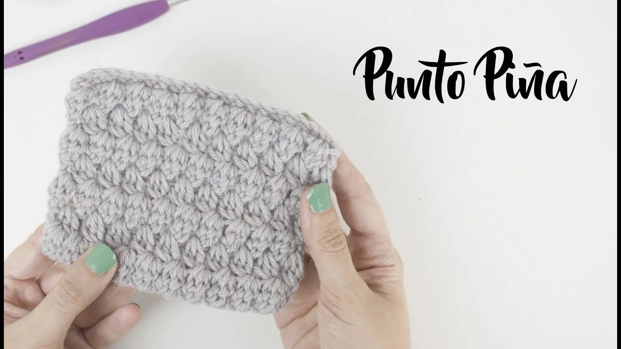 Cómo hacer punto piña crochet - Muestras de puntos ganchillo - YouTube Cómo hacer punto piña crochet - Muestras de puntos ganchillo - YouTube