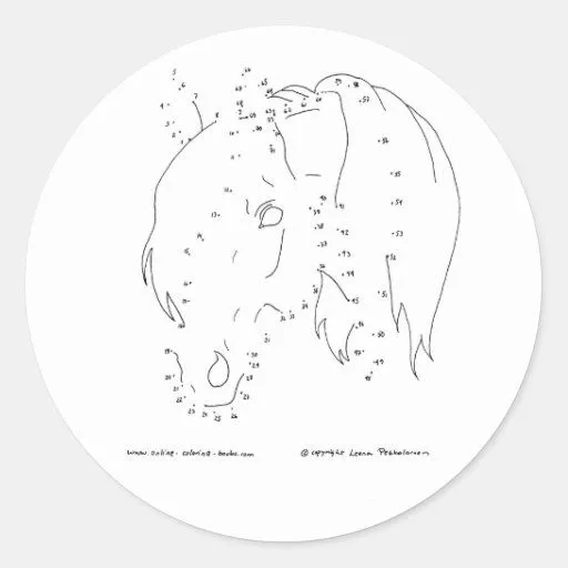 Punto para puntear la cabeza de caballo pegatina redonda | Zazzle Punto para puntear la cabeza de caballo pegatina redonda | Zazzle