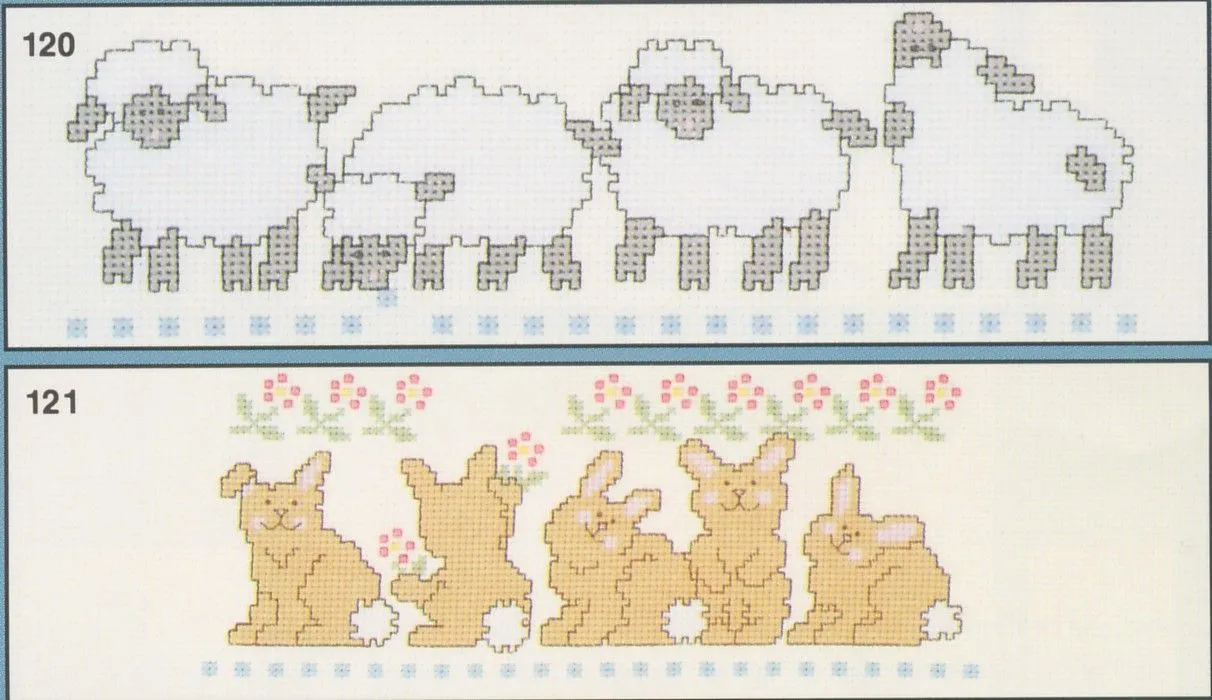  ... Punto por Punto: Patrones en punto de cruz: Bordes infantiles