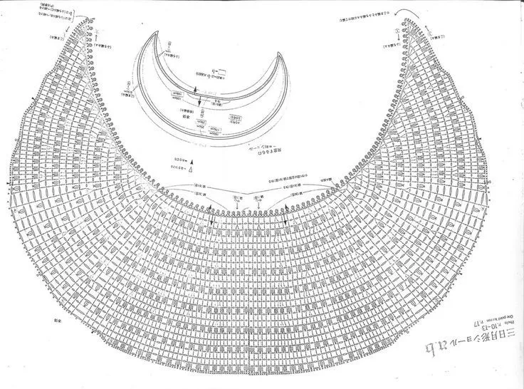 A Punto de Red . Patrones: Explicaciones Chal a crochet "Crescent ...