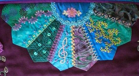 Puntos de bordado en costuras de patchwork / Crazy quilt stitches ... Puntos de bordado en costuras de patchwork / Crazy quilt stitches ...