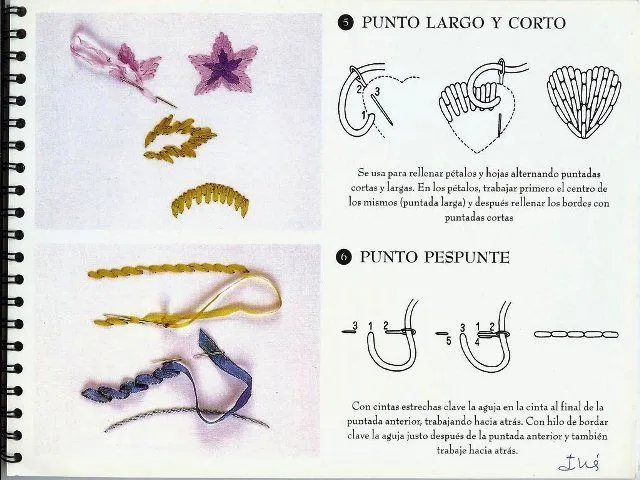 Puntos para bordado con cinta - Imagui