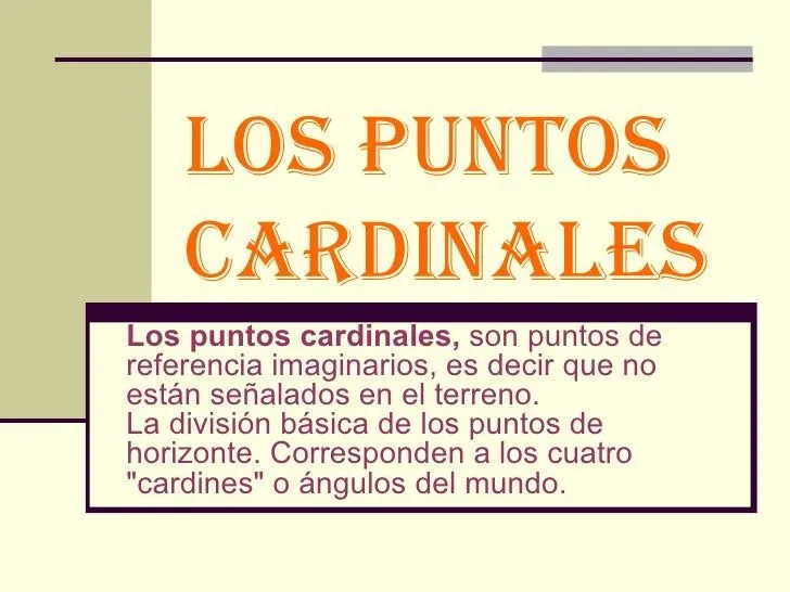 LOS PUNTOS CARDINALES