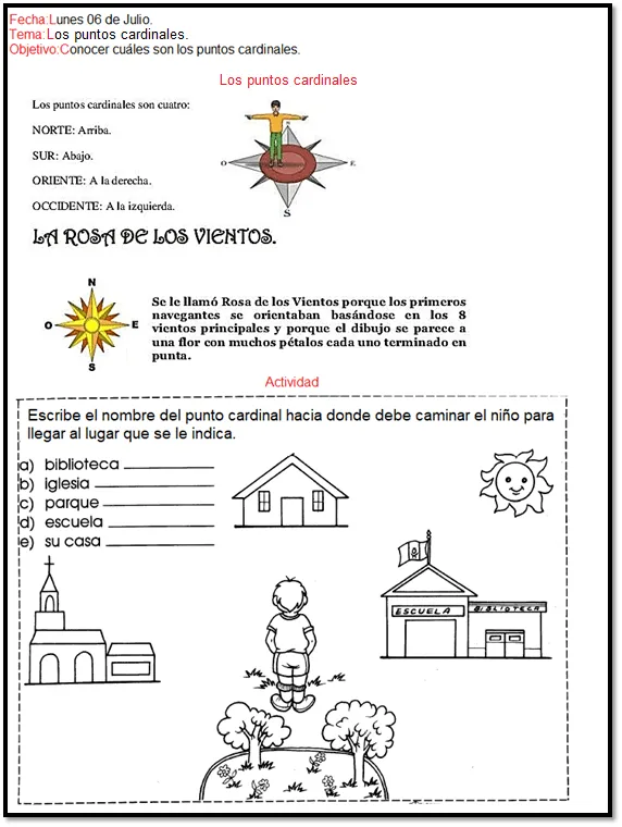 Los puntos cardinales | Actividades de geografía, Actividades para  primaria, Actividades de escritura