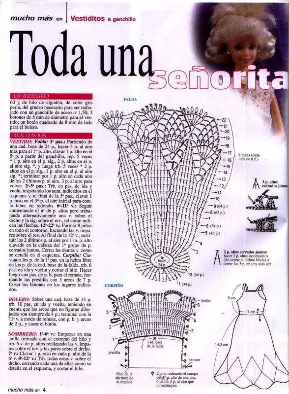 Puntos y Puntadas: Ropa para Barbie a Crochet.