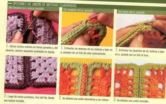 Puntos y Puntadas: Como unir los Granny square.