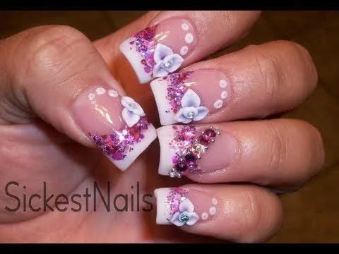 My Acrylic Nails- Pink Purple 3d flower/ Mis Uñas Acrilicas -Flor ... My Acrylic Nails- Pink Purple 3d flower/ Mis Uñas Acrilicas -Flor ...