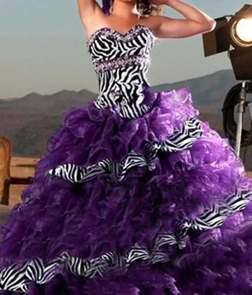 Púrpura / cebra quinceañera vestidos Q34 en Vestidos de ...