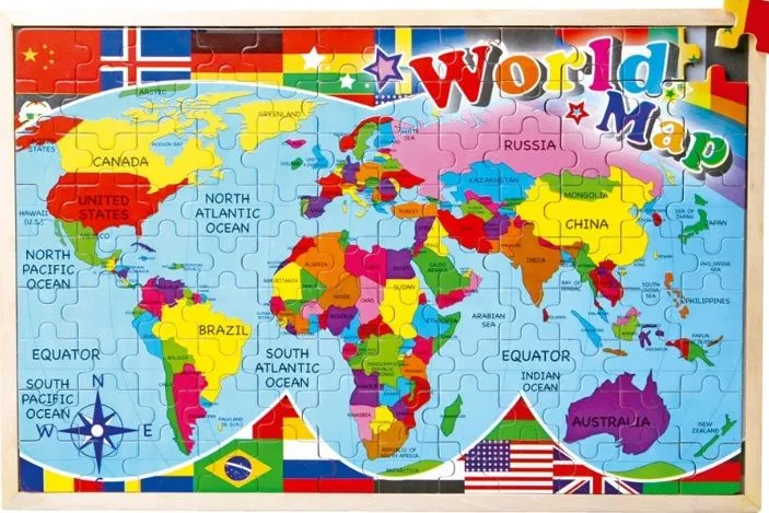 VENTA JUGUETE MOTRICIDAD: PUZZLE ROMPECABEZAS MAPAMUNDI INFANTIL ...