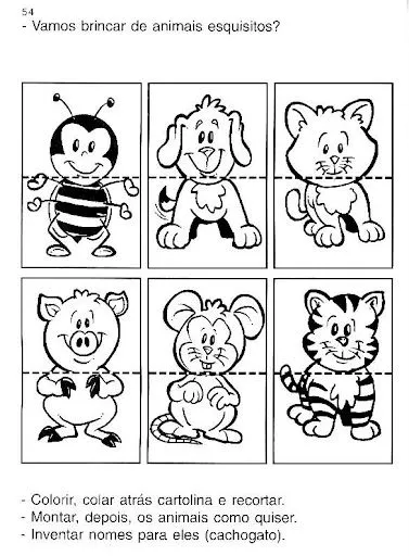 PUZZLES PARA RECORTAR Y JUGAR PARA NIÑOS
