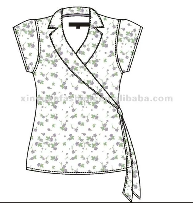 Qipao corto de la manga camisa de la impresión-Mujeres Blusas y ... Qipao corto de la manga camisa de la impresión-Mujeres Blusas y ...