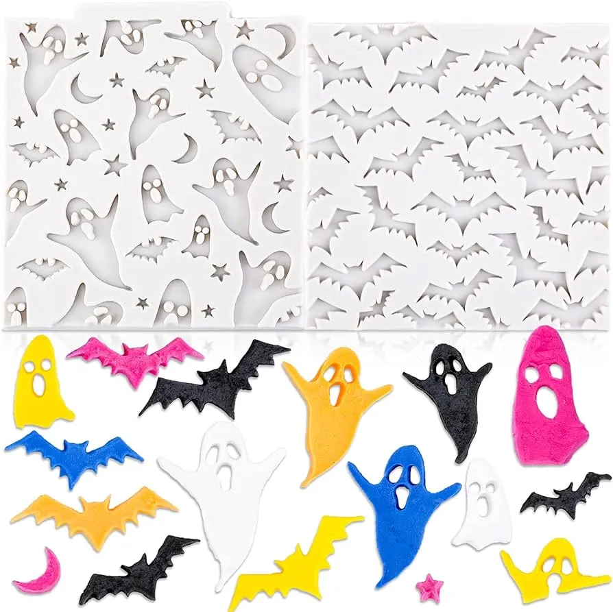 Qpout 2 moldes de silicona para fondant de Halloween, diseño de fantasma de murciélago, moldes de silicona para hornear, para Halloween, niños, cumpleaños, decoración de pasteles : Amazon.com.mx: Hogar y Cocina Qpout 2 moldes de silicona para fondant de Halloween, diseño de fantasma de murciélago, moldes de silicona para hornear, para Halloween, niños, cumpleaños, decoración de pasteles : Amazon.com.mx: Hogar y Cocina