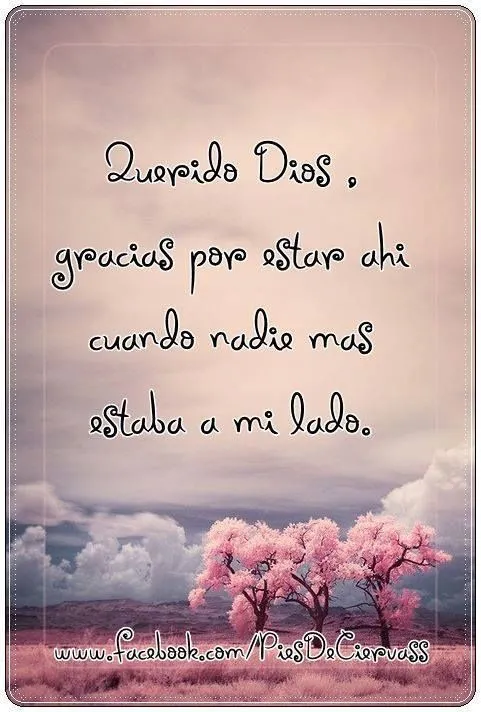 Querido Dios gracias por estar ahi cuando nadie mas estaba a mi ...