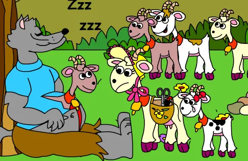QUIERES QUE TE CUENTE UN CUENTO?: LOS SIETE CABRITILLOS EN IMÁGENES