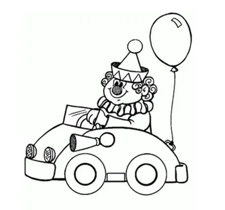 Quiero un dibujo de un payaso manejando un carro para colorear ... Quiero un dibujo de un payaso manejando un carro para colorear ...