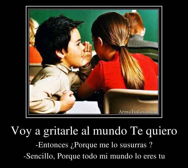 Voy a gritarle al mundo Te quiero