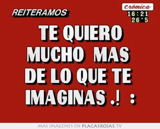 Te quiero mucho mas de lo que te imaginas .! : - Placas Rojas TV Te quiero mucho mas de lo que te imaginas .! : - Placas Rojas TV
