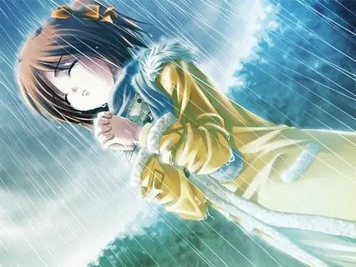 Anime bajo la lluvia - Imagui