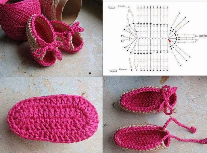 Como hacer zapatitos tejidos para niña paso a paso - Imagui