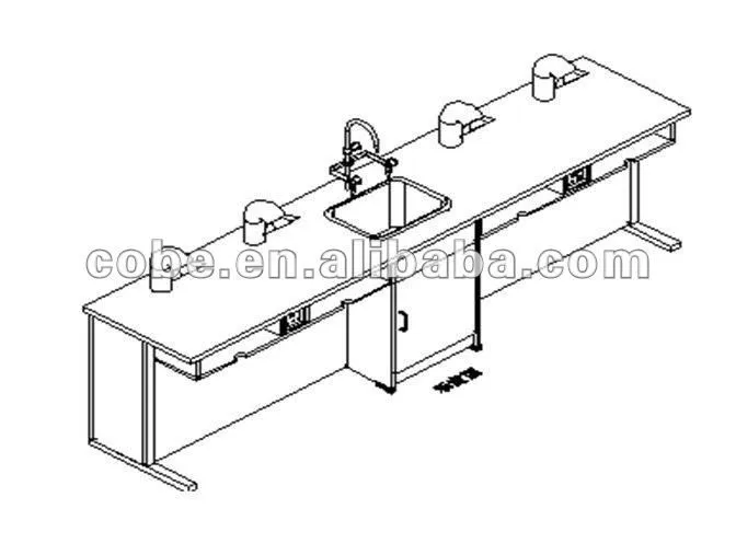 química con mesa de ventilación-Mobiliario de laboratorio ...