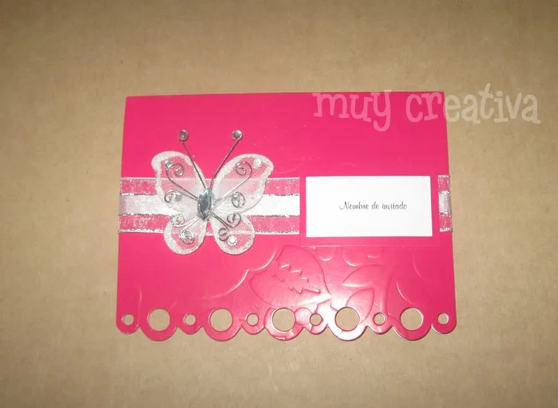 Tarjeta para quince años con motivo de mariposa - Imagui