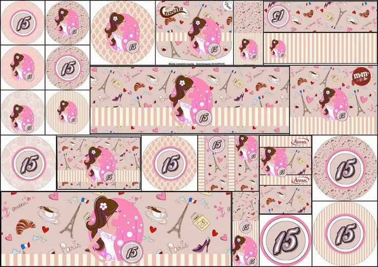 Quinceañera Morena en París: Etiquetas Candy Bar para Imprimir ... Quinceañera Morena en París: Etiquetas Candy Bar para Imprimir ...