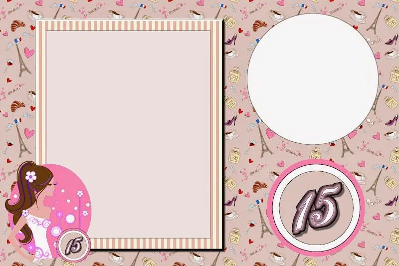 Quinceañera Morena en París: Invitaciones para Imprimir Gratis ... Quinceañera Morena en París: Invitaciones para Imprimir Gratis ...
