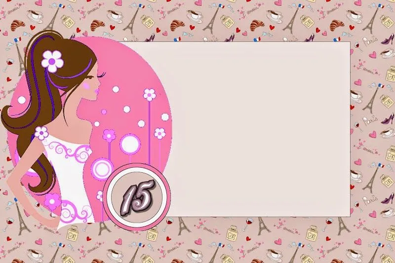 Quinceañera Morena en París: Invitaciones para Imprimir Gratis ... Quinceañera Morena en París: Invitaciones para Imprimir Gratis ...