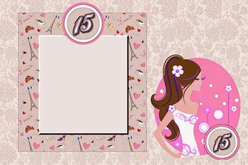 Quinceañera Morena en París: Invitaciones para Imprimir Gratis ...