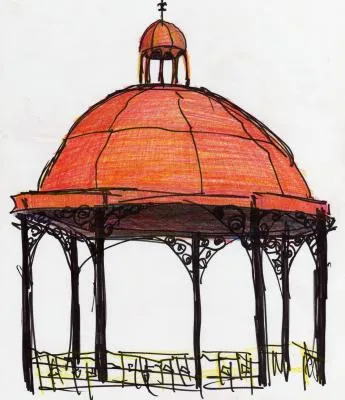 Quiosco Alegre/El Salvador - Dibujo | Guillermo Araujo, el alegre Quiosco Alegre/El Salvador - Dibujo | Guillermo Araujo, el alegre