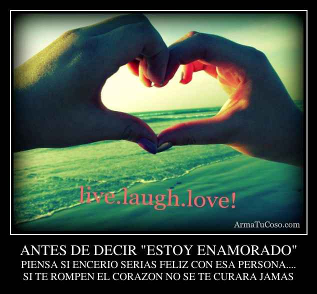 ANTES DE DECIR "ESTOY ENAMORADO"
