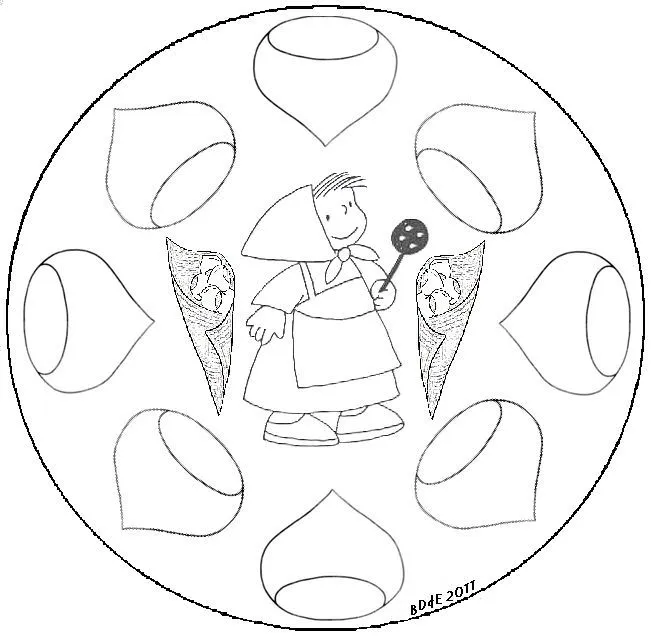 Un "mandala" castanyer | Dibuixos de tardor per a pintar ... Un "mandala" castanyer | Dibuixos de tardor per a pintar ...