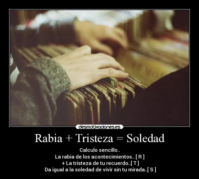 Rabia + Tristeza = Soledad | Desmotivaciones