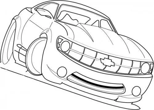 Racing Car Chevy Camaro Cool Coloring Page | Coloring pages ...