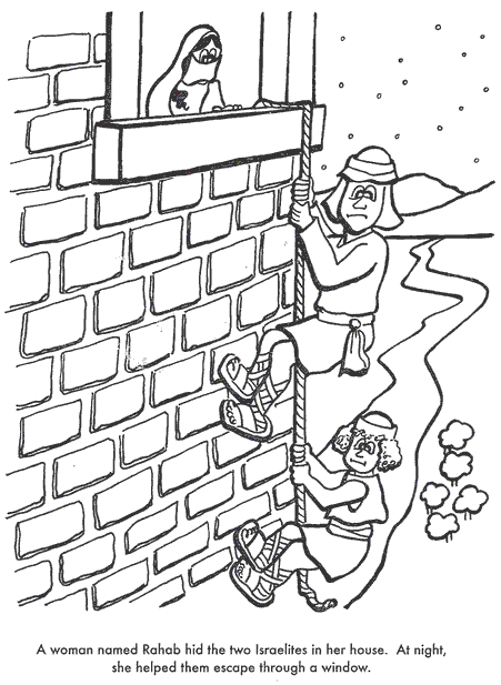 Rahab coloring sheet | Bible: Joshua