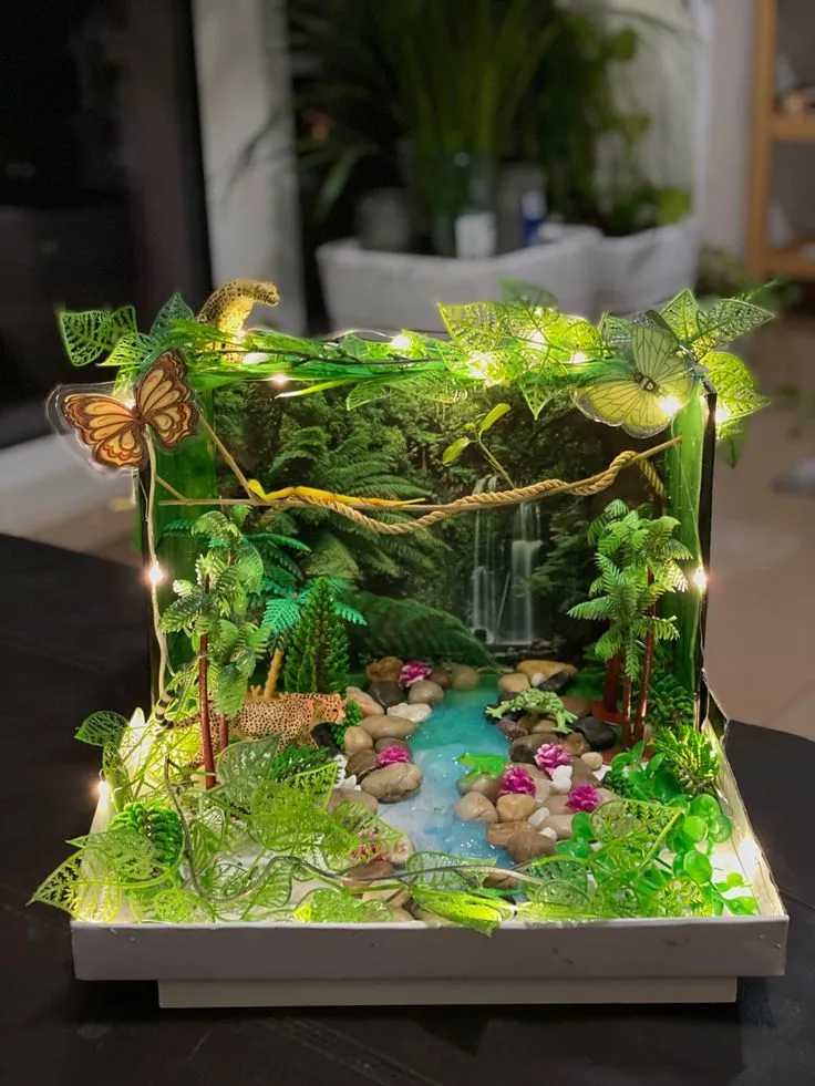 Rainforest habitat project | Maquetas de ecosistemas, Maquetas de paisajes,  Maqueta de animales